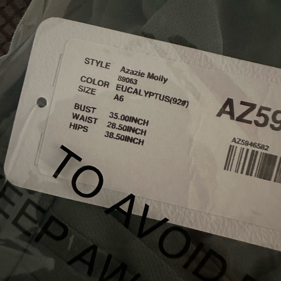 Azazie Eucalyptus Bridesmaid dress - Picture 3 of 4